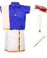 Kids Plain Traditional Shirt and Dhoti Set. 