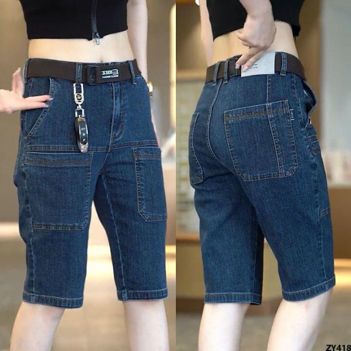 Men's%20Straight%20Summer%20Pocket%20Pants%20Stretch%20Six%20Or%20Seven%20Points%20Loose%20Men's%20Thin%20Breeches%202023%20Denim%20Shorts%20Pants%20-%20Image%202