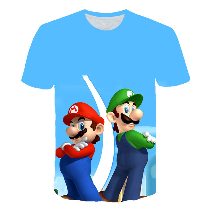 Super%20Mario%20Costume%20Boys'%20T-Shirt%20Summer%20T-Shirt%20Mario%20Brothers%20Fantasy%20Super%20Mario%20Boys'%20Cosplay%20T%20Shirt%20Fashion%20Sports%20Top%20-%20Image%204