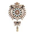 Exaggerated Vintage Women Luxury Baroque Pendant Rhinestone Large Brooches Pins Retro Middle Style Lady Party Banquet Badges Pin. 