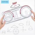 1/3pcs Multi-function Drawing Ruler Geometric Figure Ruler High School Mathematics Drawing Template Cute Ruler. 