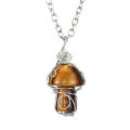 Handcrafted Handwoven Mushroom Jewelry Natural Stone Agate Pendant Necklace Intricate Weaving Unique Design Diy Jewelry Accessories for Wear Boho Chic Style. 