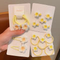 2/5Pcs Korean Baby Hair Clip Plumeria Flower Hairpins for Girls Yellow Flower Hair Rope Children Barrettes Kids Hair Accessories. 