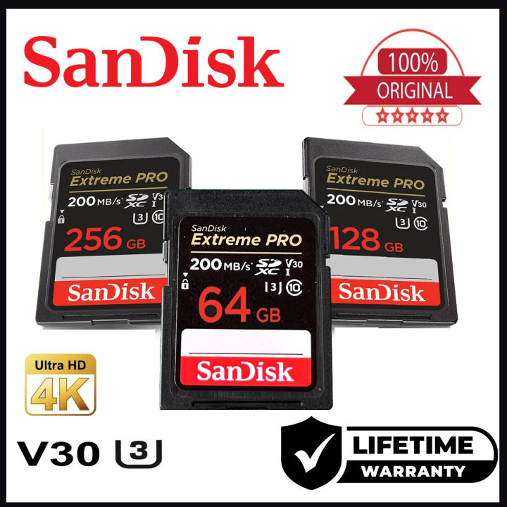 SanDisk Extreme PRO SD  64GB   C10 V30 U3 UHS-I SD 200Mbs 4K V30