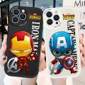 AMORVOR for iPhone 13 Back Cover Marvel Superhero Print PU Leather Case Soft Silicone Edge Phone Cases. 