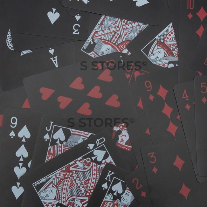 54%20Pcs%20Pure%20Black%20Waterproof%20PVC%20Plastic%20Playing%20Card%20pack%20-%20Image%203