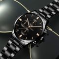 New LX217 Stainless Steel / Leather Luxury Men Watch Quartz Analog Business Chain Casual Wrist Dial GenX Watches For Boys Gents Black Mix PRM. 