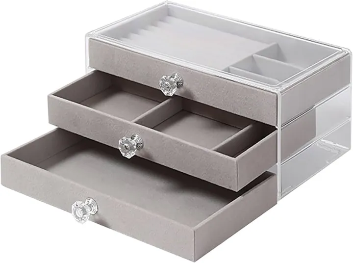 Jewelry%20Storage%20Box%20With%203%20Layers/1%20Layer%20Large%20Capacity%20Rounded%20Corners%20Velvet%20Interior%20Earrings%20Rings%20Organizer%20Storage%20Case%20-%20Image%203