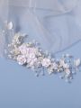 [HOT] 1Pc Flower Bride Wedding Hair Vine Pearl Bridal Hair Piece Leaf Hair Accessories Rhinestone Headband For Women And Girls. 