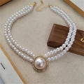 Banquet Accessories Elegant Clavicle Chain Medieval Pearl Necklace Medieval Vintage Pearl Choker Necklace White Pearl Earrings. 