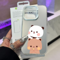 Cute DUDU BUBU Phone Case For IPhone 16 15 14 13 12 11 Pro Max Plus Color Shockproof Back Silver Cover. 