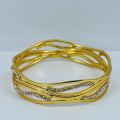 Hight Quality Fashion Gold Plated bangal ESH Lover waves shape bangel Stylish two Bangle With Stone For Women gift items for girls. 