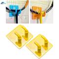 2Pcs Wall Mounted Racket Rack Game Room Universal Gym Badminton Racket Hooks. 