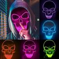 ghost mask Masquerade Party Masks Halloween luminous mask LED party horror mask Halloween nightclub ghost face luminous maskParty Games Crafts. 