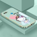 DuBaiNi For Oppo A7 Creative Electroplated TPU Straight Edge Printing KT Cat Soft/Hard Innovative Design Fashion Brand Temperament Anti slip and Anti drop Phone Case. 