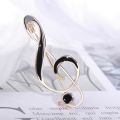 FUNMOR Simple Musical Note Shape Brooch Gold Color Black Enamel Brooches For Women Men Concert Jewelry Musician Lapel Pins Gifts. 