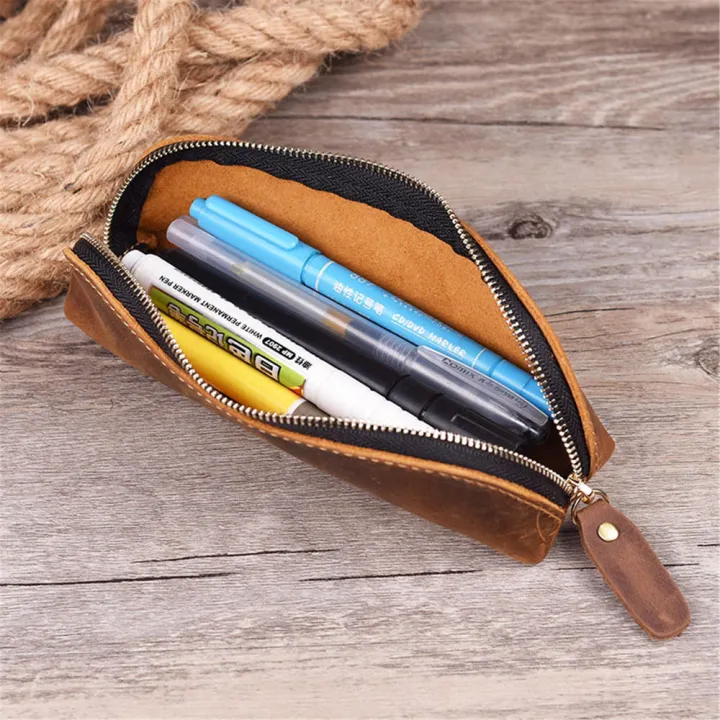 Genuine%20Leather%20Pencil%20Bag%20Retro%20Simple%20Stationery%20Holder%20Handmade%20Pen%20Case%20Storage%20Bag%20Zipper%20Pencil%20Pouch%20School%20Supplies%20-%20Image%205