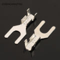 50 Pcs Fork Spade Terminal Block Cold-Pressed Bare 3.2MMrelaxed Crimp Terminal Pin U/Y-Shaped Grounding Lug DJ4413-3.2B. 