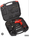 45 Pieces Set Pivoting Cordless Screwdriver Set, Power Tool with Rechargeable 3.6V Battery, Bits, Sockets and Case. 