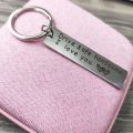High Quality Stainless Steel Engraving Car Key Ring Drive Safe Handsome, I Love You Double Sided Mirror Polishing Drive Safe Keychain Best Wishes Letter Keychain Birthday. 