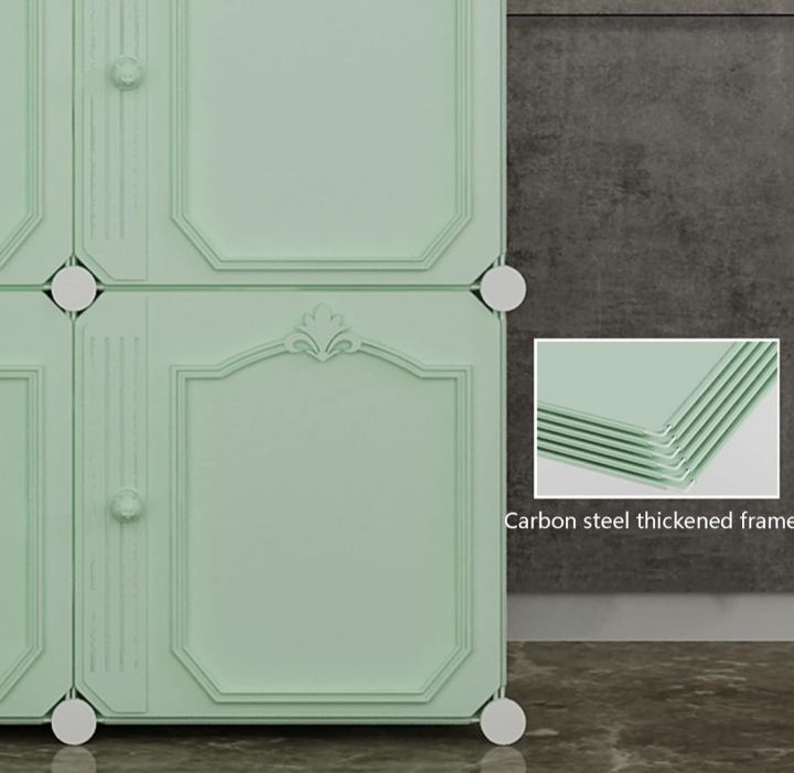 Wardrobe%20Organiser%20Wardrobe%20Storage%20With%20Handle%20Folding%20Assembled%20Easy%20Installation%20Cross%20Wardrobe%20Bold%20Skeleton%20Modern%20Plastic%20(Green)%20(Size%20:%20111X47X111cm)%20-%20Image%206
