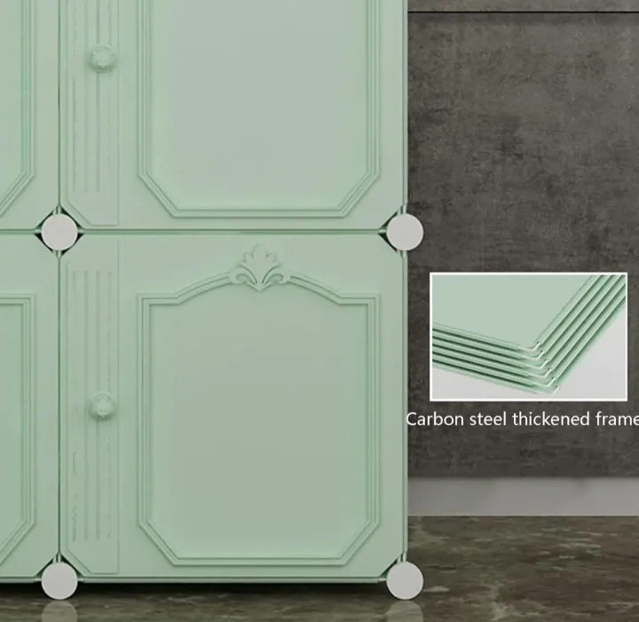Wardrobe%20Organiser%20Wardrobe%20Storage%20With%20Handle%20Folding%20Assembled%20Easy%20Installation%20Cross%20Wardrobe%20Bold%20Skeleton%20Modern%20Plastic%20(Green)%20(Size%20:%20111X47X111cm)%20-%20Image%206