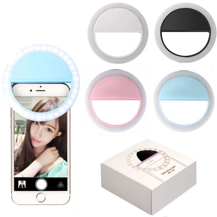 USB Charge Selfie Flash LED Camera Phone Photography Ring Light for Phones Tablets QJY99