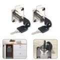 2PCS Iron Cabinet Drawer Latch Locks Matching Key Drawer Lock Bolt Cam Lock Furniture Desk Lock Wardrobe Cabinet Home Hardware. 