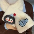 Cute Plush Cross Scarf Thicken Cartoon Neckerchief Wrap Penguin Cold Protection Neck Warmer Winter. 