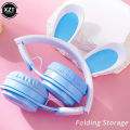 【New Innovation】M6r Rabbit Ear Wireless Bluetooth Earphones For Children Luminous Headphones With Microphone Foldable Macaron Color Music Heaset. 