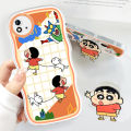DuBaiNi For Realme C20 Realme C20A Realme C11 2021 (With Free Holder) Fashion Soft Wavy Phone Case Funny Crayon Shin-chan Cartoon Shockproof Cellphone Casing Full Cover Camera Protection. 