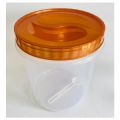 Soap Powder Bucket 2.5kg can put High Quality Durable Attractive Transparent Plastic Curry Biscuit Grain Food Storage Container with Very Good Sealed ORANGE GOLD Lid Fully Air Tight Ants cannot enter. 