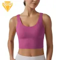 Solid Color Sports Bra Stylish Shockproof Yoga Vest Bra with Deep V Back Design Perfect for Running Fitness Buyers' Favorite Yoga Vest Bra with Fixed Breast Pads. 