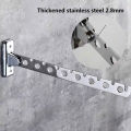 RHS Online 6/8/10 Holes Stainless Steel Wall Mounted Clothes Hanger Easy Wardrobe Cloakroom Folding Hanger. 
