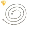 Male Necklace Men's 3mm Hip Hop Twist Chain Choker Necklace Trendy Alloy Jewelry for Stylish Men Fashion Accessory Exquisite Men Necklace. 