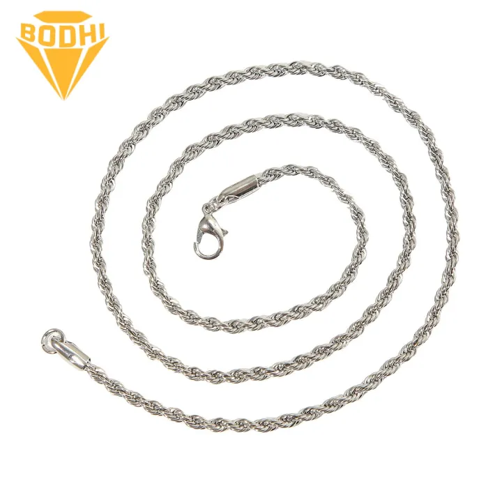 Male Necklace Men's 3mm Hip Hop Twist Chain Choker Necklace Trendy Alloy Jewelry for Stylish Men Fashion Accessory Exquisite Men Necklace