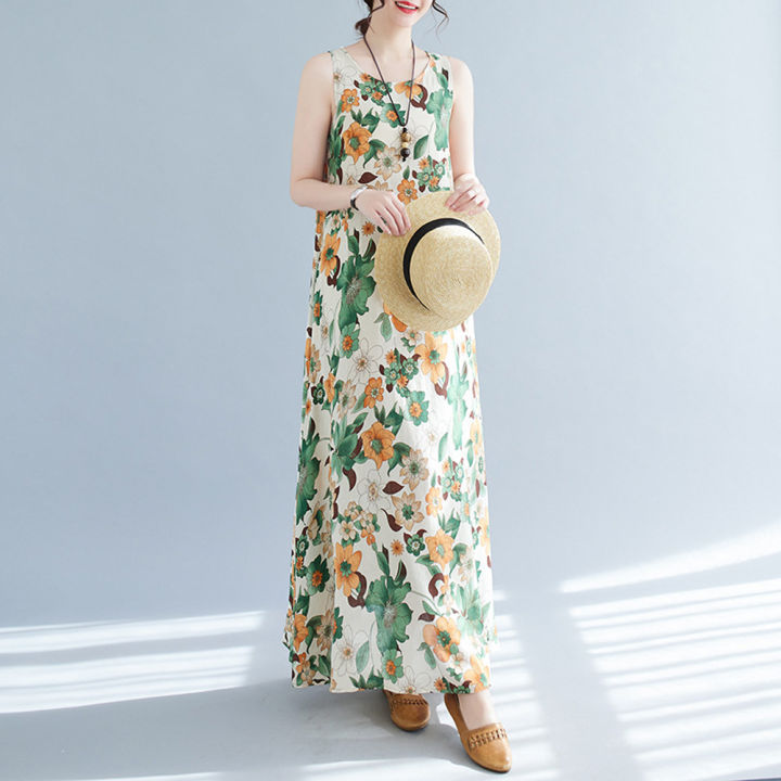 Yfashion%20Summer%20Sleeveless%20Tank%20Dress%20For%20Women%20Cotton%20Bohemian%20Printing%20Cotton%20Linen%20Long%20Skirt%20Loose%20Casual%20Dress%20-%20Image%207