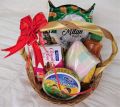 Avurudu Gift Hamper Basket New Year Day Gift Pack For Friends Relations Neighbors Beautiful Basket 6pcs Items Decorated Gift Hamper Sweets Free Lollipop Including Bucket and Wrapping Customized Gift Box For New Year, Party, Christmas, Anniversary Gift. 