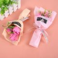 24CM Three-headed Soap Flower Bouquet Artificial Rose for Mother's Day Teacher's Day Gift. 