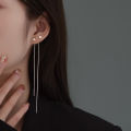 Simple Style Box Chain Tassel Drop Earrings For Women Long Dangle Earring Piercing Line Accessories Thin Mini Trendy Ear Jewelry. 