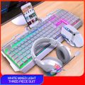 104 Keys Gaming Keyboard Mouse Headset Combos Mechanical Feel Game Keyboards 3200DPI Mice Headphone Set for PC Gamer. 