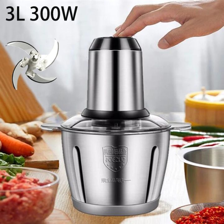 3L%20Capacity%20Electric%20Chopper%20Meat%20Mincer%20Garlic%20Masher%20Kitchen%20Grinder%20Stainless%20Steel%202%20Speeds%20Multifunction%20Food%20Processor%20Gourmet%20Cuisine%20-%20Image%205