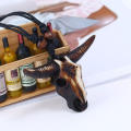 Intricate design Bull skull pendant necklace Unique Adjustable size Handcrafted Leather jewelry  leather Ethnic pendant for Casual wear Hipster fashion Festival accessory Gift for men Western-themed. 