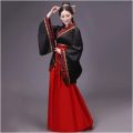 【WEJA】Women's Ancient Traditional Chinese Costume Half Sleeve Embroidery Hanfu Top High Waist Swing Skirt Outfit. 