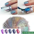 MTSSII 12 Pcs/Set Hollow Nail Sticker Stylish Self-adhesive Manicure Sticker Nail Art Accessory. 