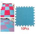 10 Pieces Plush Puzzle Foam Floor Mat Non Slip Interlocking Tiles Soft Climbing Mats for Flooring Farmhouse Workout Kids Baby. 