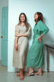Oprah Convertible Midi Dress/ Trench Coat- Mint. 