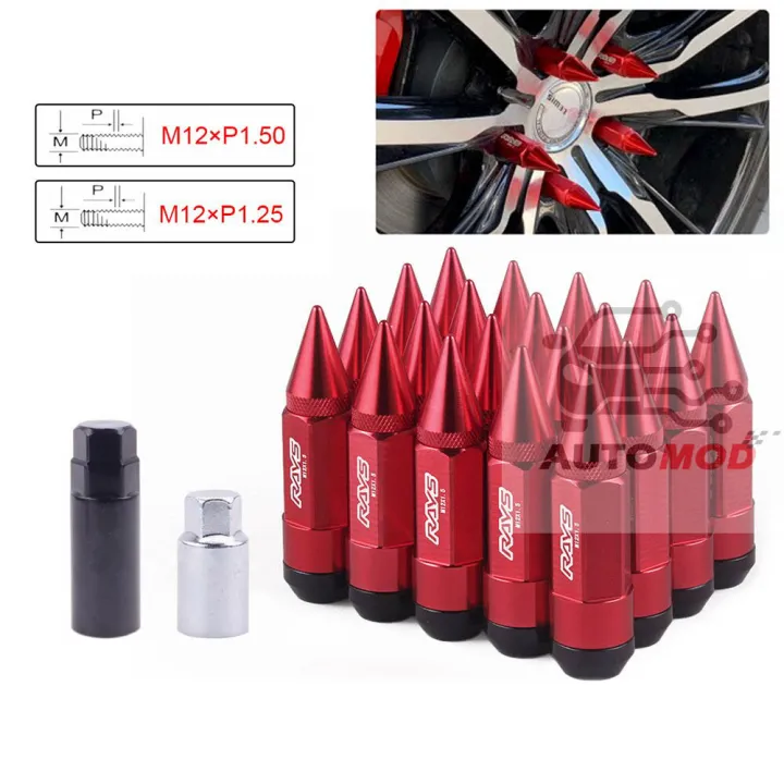 Red%2020pcs%20RASTP%20Anti%20Theft%20Racing%20Car%20Tires%20Spike%20Lug%20Nuts,JDM%20Sytle%20Anodized%20Universal%20Wheel%20Lug%20Nuts%20-%20Image%208