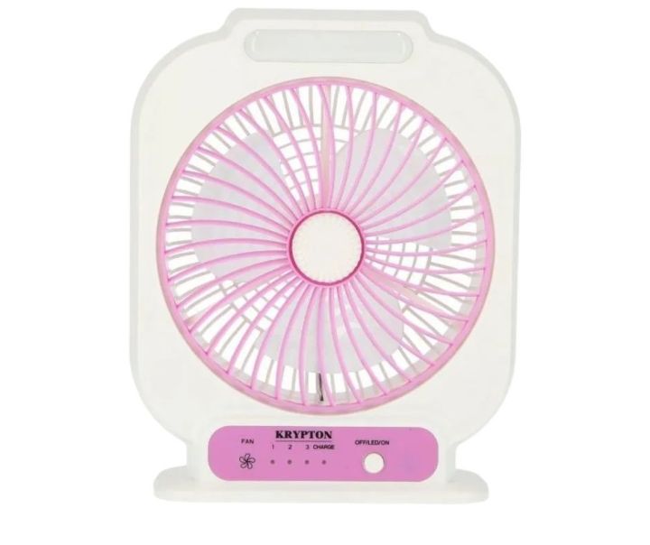 Krypton Rechargeable 8 Inch mini Table Fan with Light - KNF222