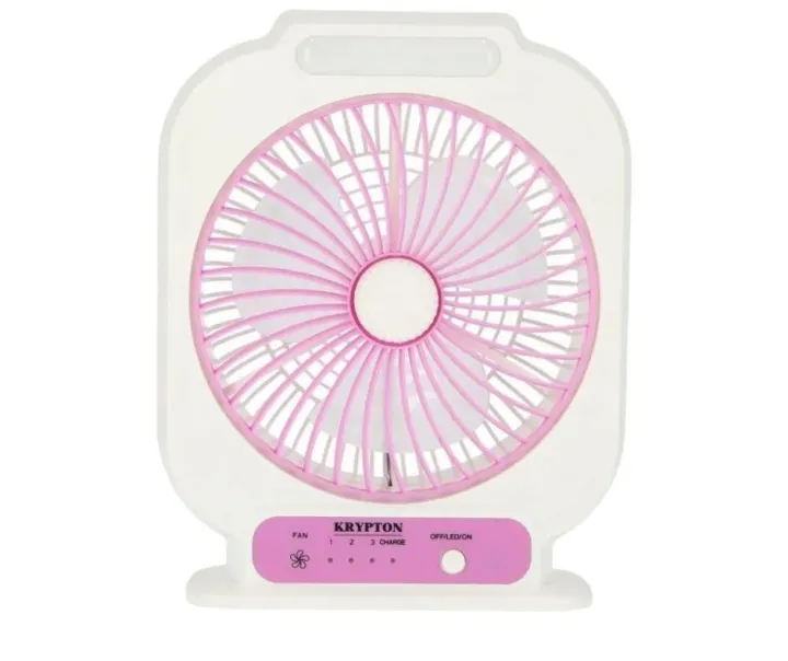 Krypton Rechargeable 8 Inch mini Table Fan with Light - KNF222